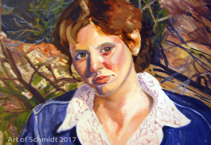 Self-Portrait with Scenery, Oil on Canvas, 2004.